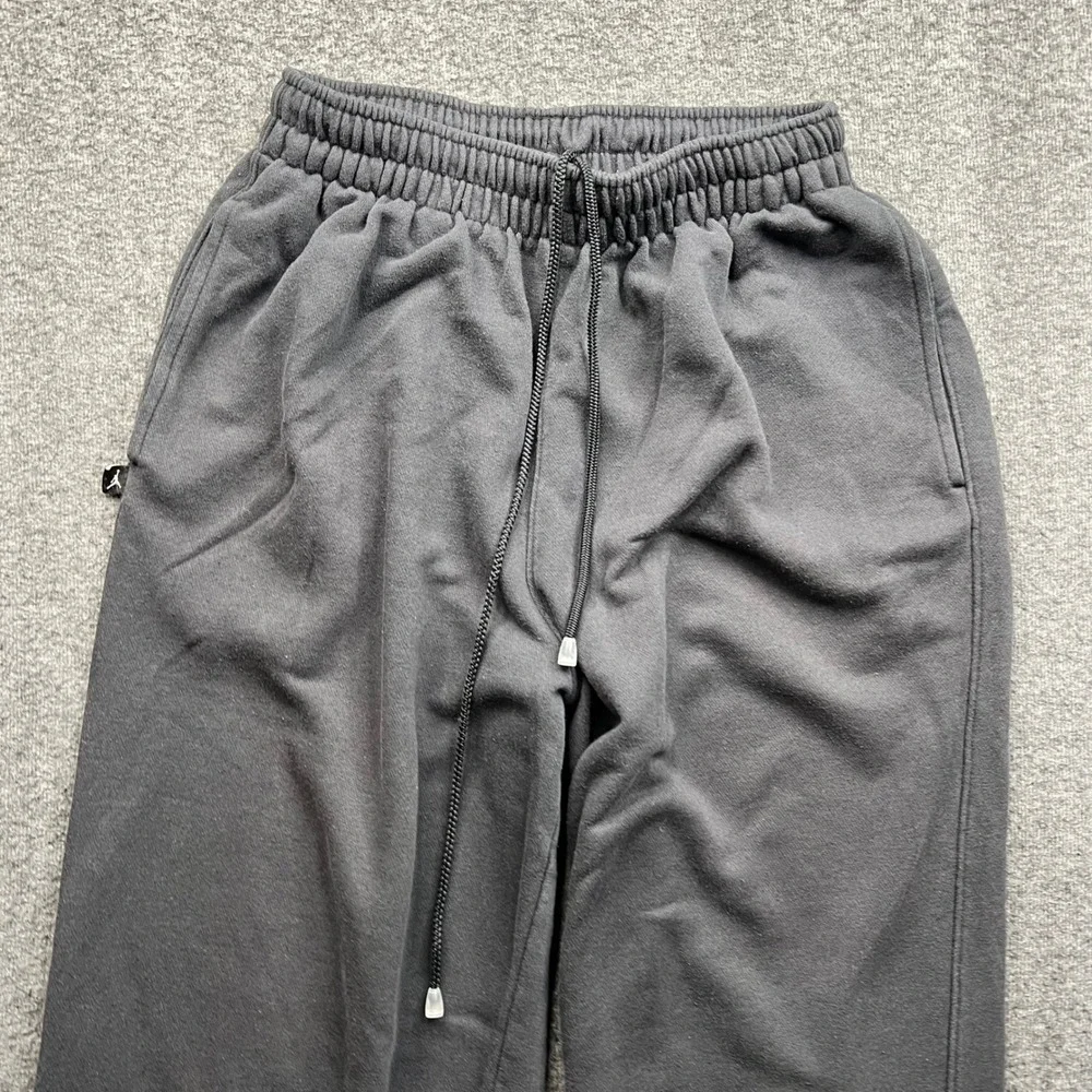 Jordan Sweatpants Mens Medium Gray Jumpman Fleece Joggers Snap Athletic Pants - Picture 12 of 16